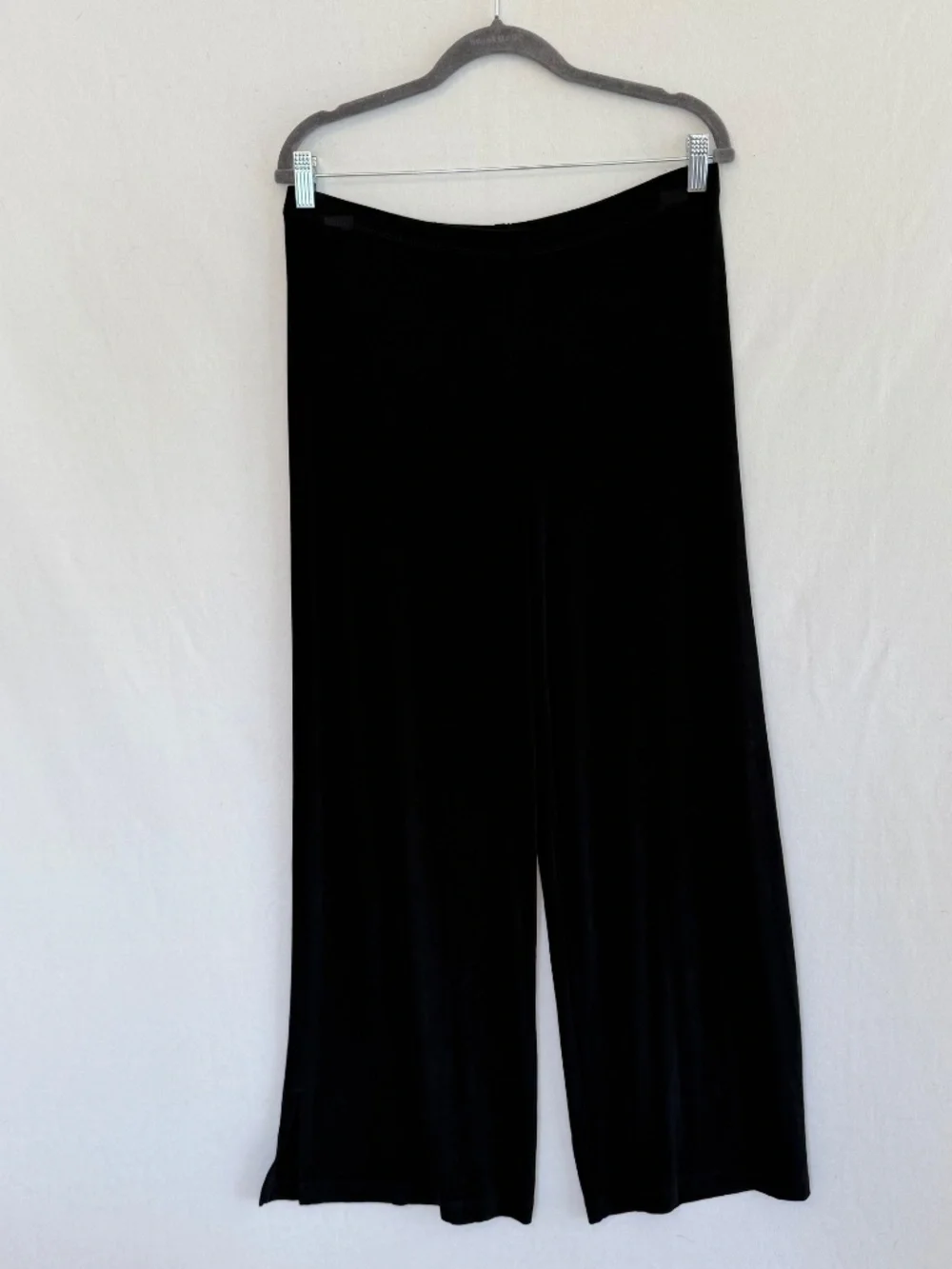 CHICO’S TRAVELERS Women’s 2 US Large Black Slinky Pull On Wide Leg Palazzo Pants